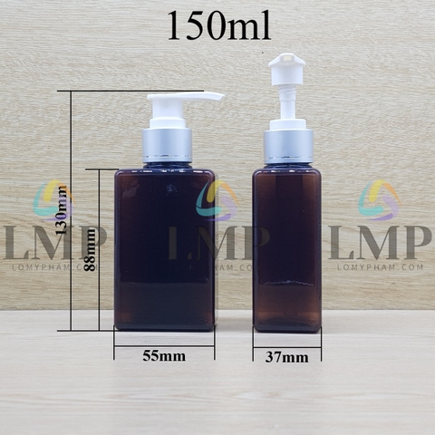 Chai lotion vuông vòi van xi 1 viền