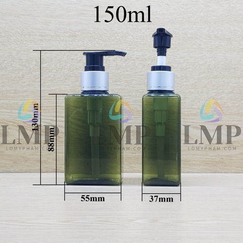 Chai lotion vuông vòi van xi 1 viền