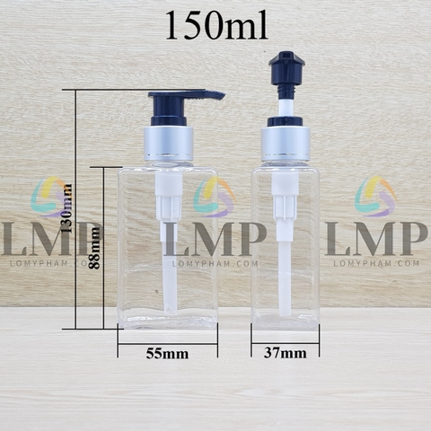 Chai lotion vuông vòi van xi 1 viền