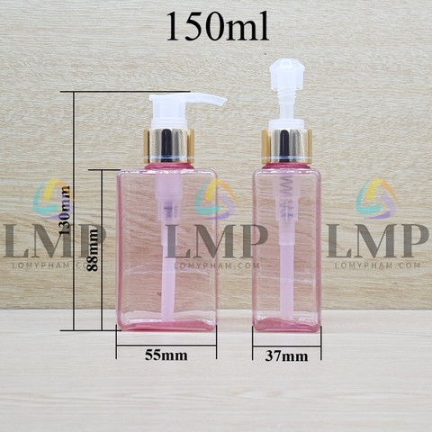 Chai lotion vuông vòi van xi 1 viền