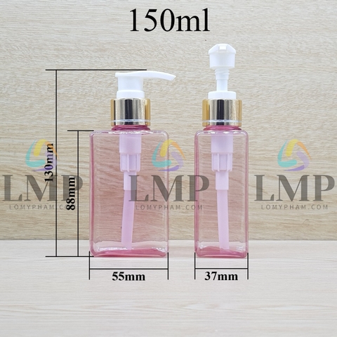 Chai lotion vuông vòi van xi 1 viền
