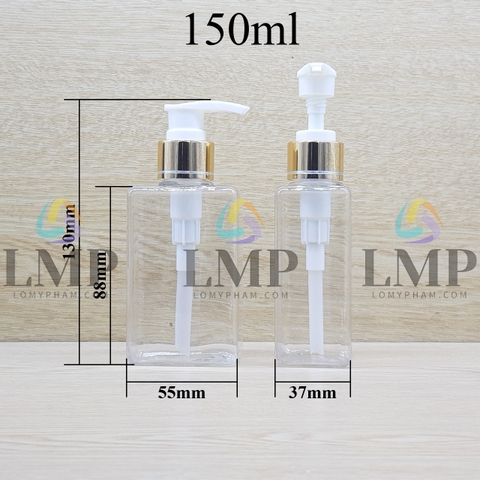 Chai lotion vuông vòi van xi 1 viền