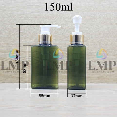 Chai lotion vuông vòi van xi 1 viền