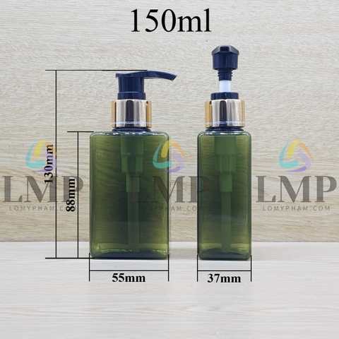 Chai lotion vuông vòi van xi 1 viền