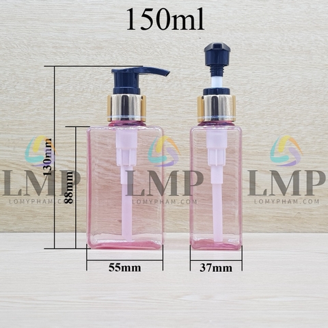 Chai lotion vuông vòi van xi 1 viền