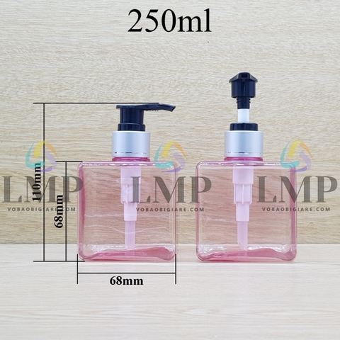 Chai lotion vuông vòi van xi 1 viền