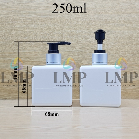 Chai lotion vuông vòi van xi 1 viền