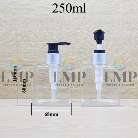 Chai lotion vuông vòi van xi 1 viền