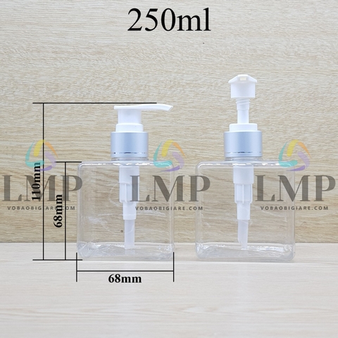 Chai lotion vuông vòi van xi 1 viền