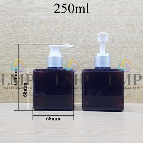 Chai lotion vuông vòi van xi 1 viền