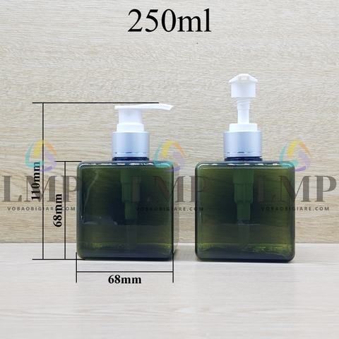 Chai lotion vuông vòi van xi 1 viền