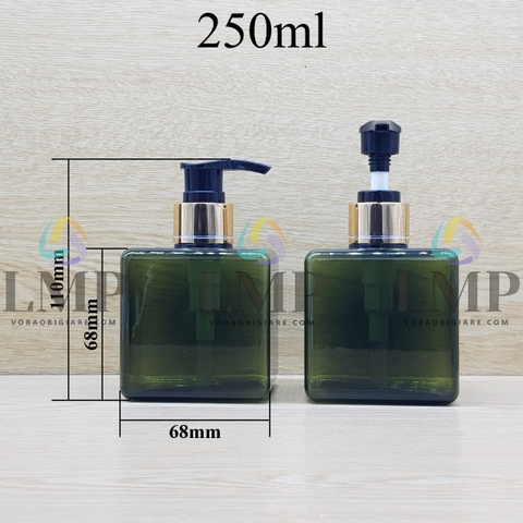 Chai lotion vuông vòi van xi 1 viền