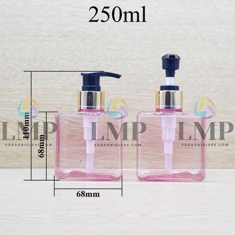 Chai lotion vuông vòi van xi 1 viền