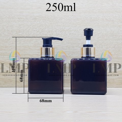 Chai lotion vuông vòi van xi 1 viền