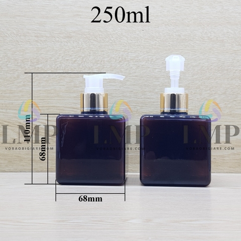 Chai lotion vuông vòi van xi 1 viền