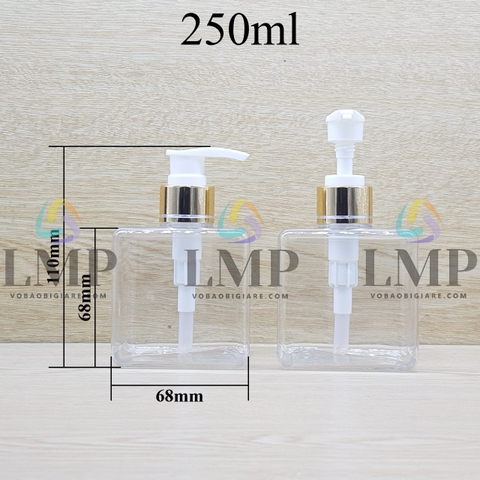 Chai lotion vuông vòi van xi 1 viền