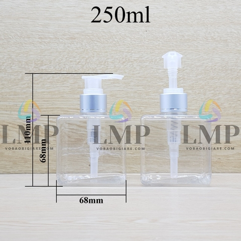 Chai lotion vuông vòi van xi 1 viền