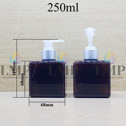 Chai lotion vuông vòi van xi 1 viền