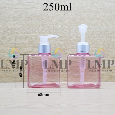 Chai lotion vuông vòi van xi 1 viền