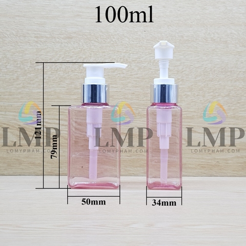 Chai lotion vuông vòi van xi KO viền