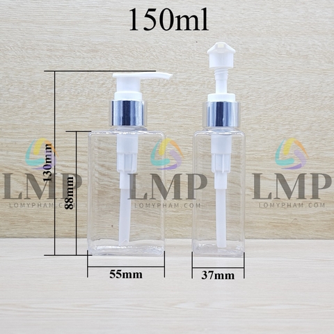 Chai lotion vuông vòi van xi KO viền