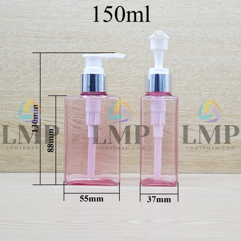 Chai lotion vuông vòi van xi KO viền