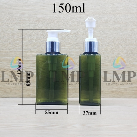 Chai lotion vuông vòi van xi KO viền