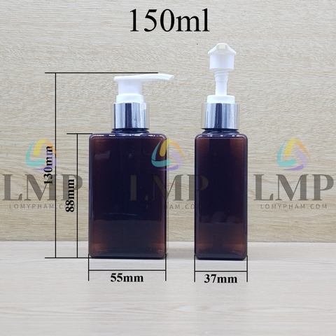 Chai lotion vuông vòi van xi KO viền