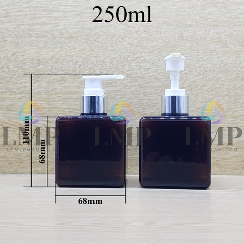Chai lotion vuông vòi van xi KO viền