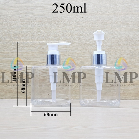 Chai lotion vuông vòi van xi KO viền