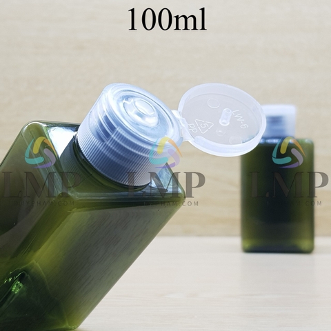 Chai lotion vuông nắp bật sọc