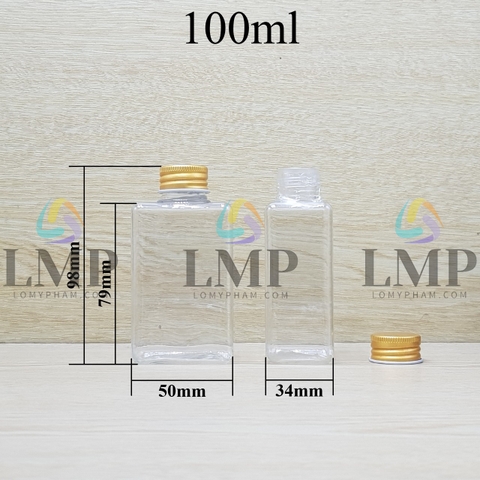 Chai lotion vuông nắp nhôm cuốn biên