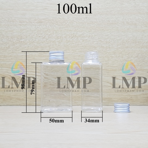 Chai lotion vuông nắp nhôm cuốn biên