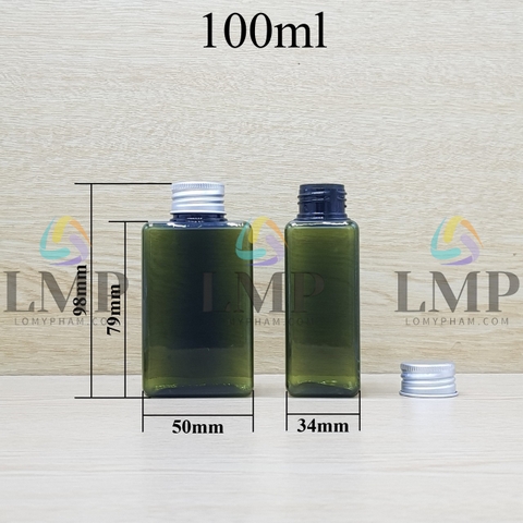 Chai lotion vuông nắp nhôm cuốn biên