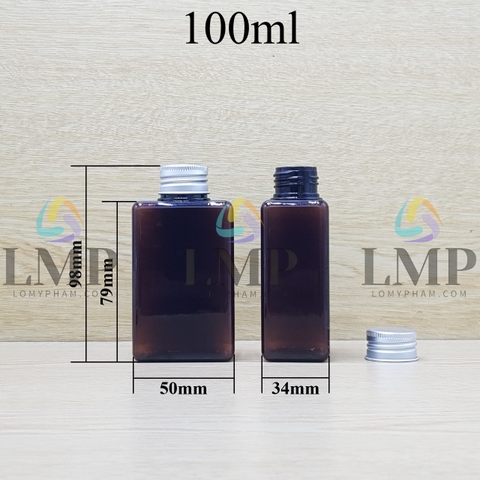 Chai lotion vuông nắp nhôm cuốn biên