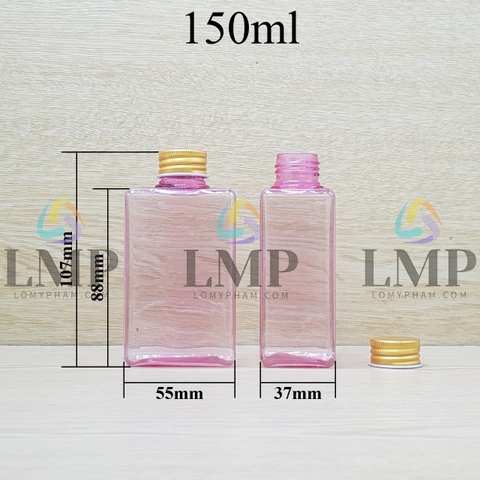 Chai lotion vuông nắp nhôm cuốn biên
