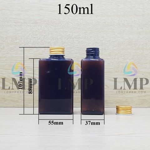 Chai lotion vuông nắp nhôm cuốn biên