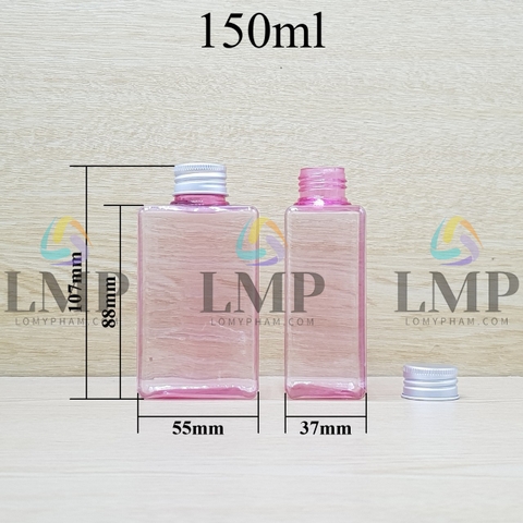 Chai lotion vuông nắp nhôm cuốn biên