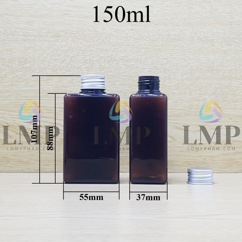 Chai lotion vuông nắp nhôm cuốn biên