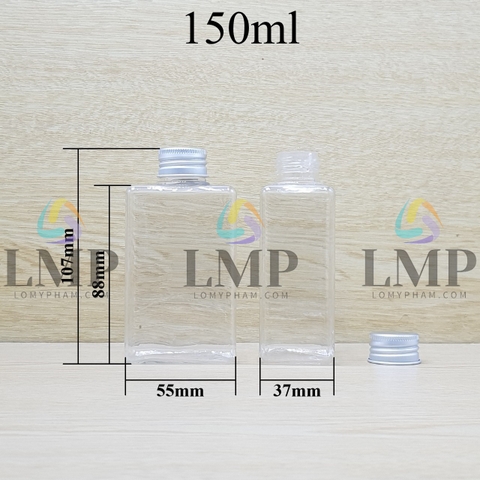 Chai lotion vuông nắp nhôm cuốn biên