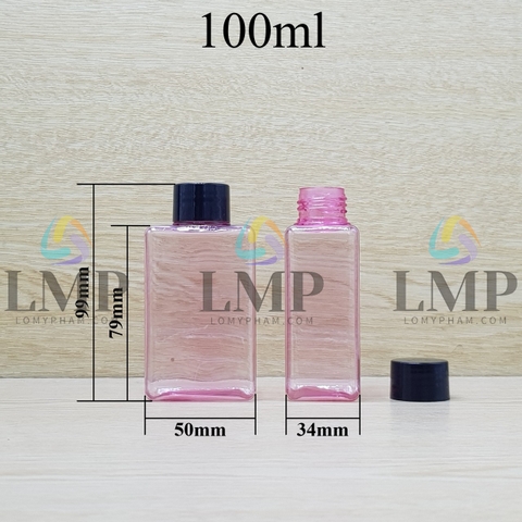 Chai lotion vuông nắp vặn trơn