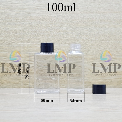 Chai lotion vuông nắp vặn trơn