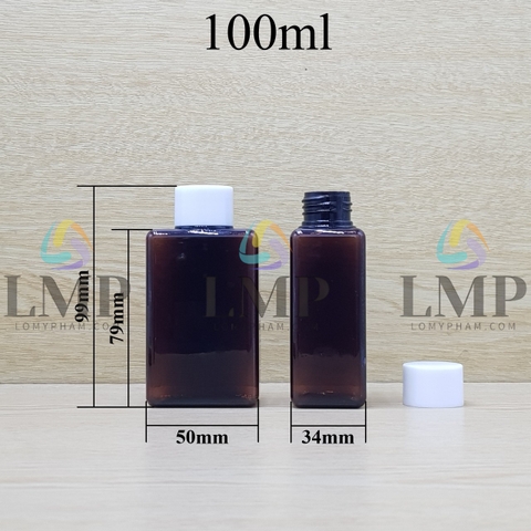 Chai lotion vuông nắp vặn trơn