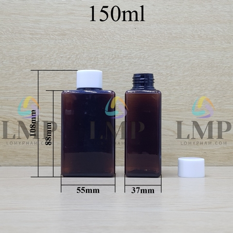 Chai lotion vuông nắp vặn trơn