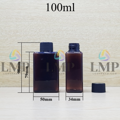 Chai lotion vuông nắp vặn sọc