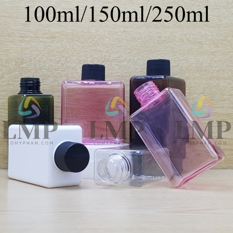 Chai lotion vuông nắp vặn sọc