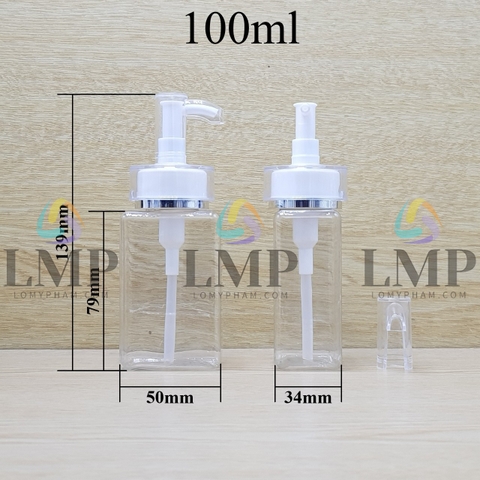 Chai lotion vuông đầu vòi voi