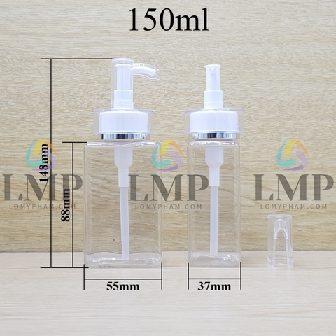 Chai lotion vuông đầu vòi voi