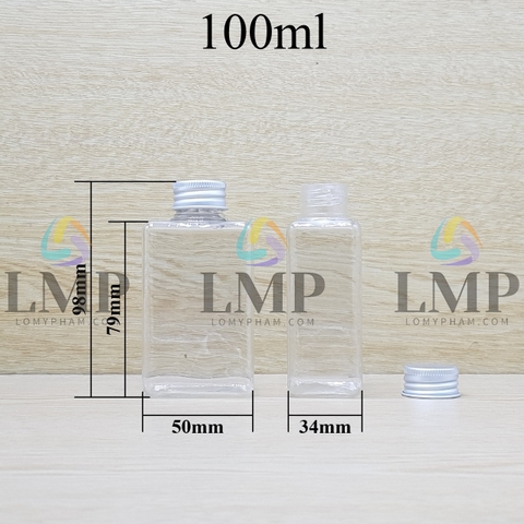 Chai lotion vuông nắp nhôm cuốn biên