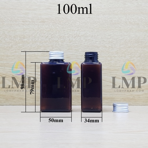 Chai lotion vuông nắp nhôm cuốn biên